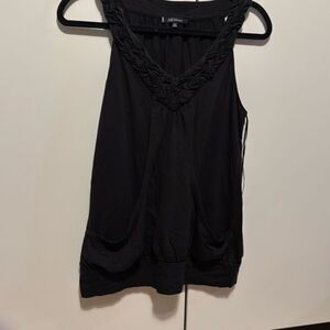 Anne Klein black blouse size medium with twist collar